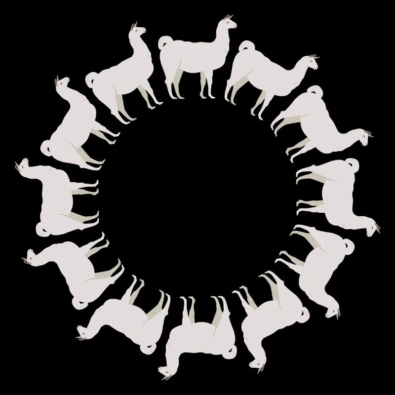 Llama alpaca in a circle