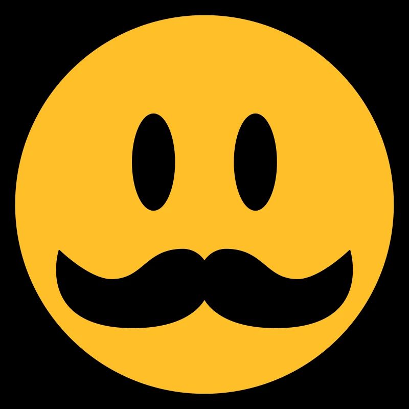 lustiges Emoji mit Schnurrbart