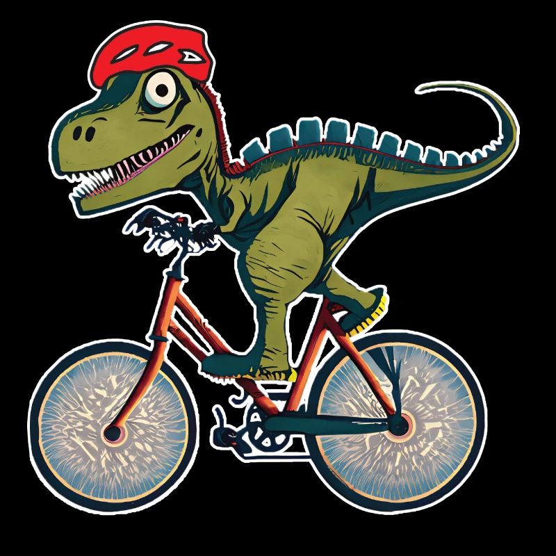 Dinosaure à vélo