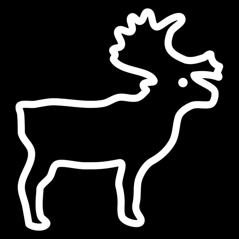 Renne comme un contour blanc