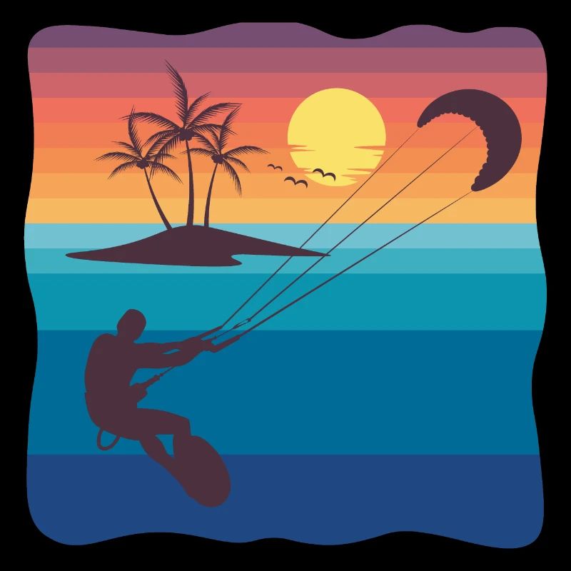 Kiten coucher de soleil