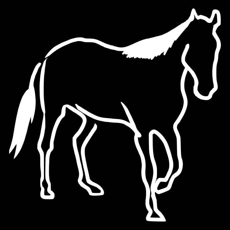 Oneline Horse 2 white