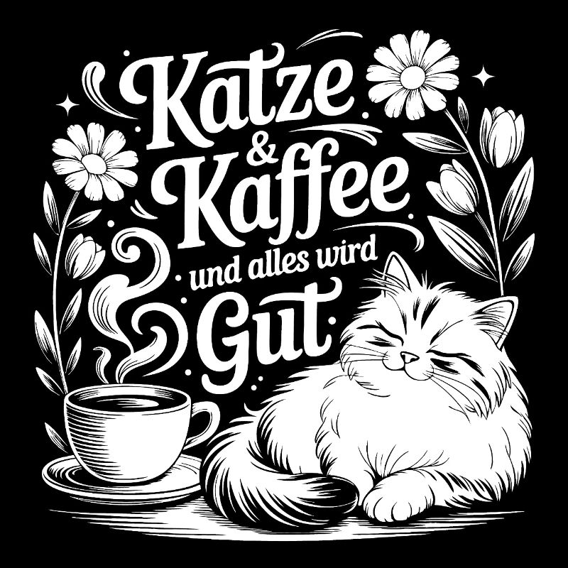 Katze und Kaffee ist alles was ich brauche