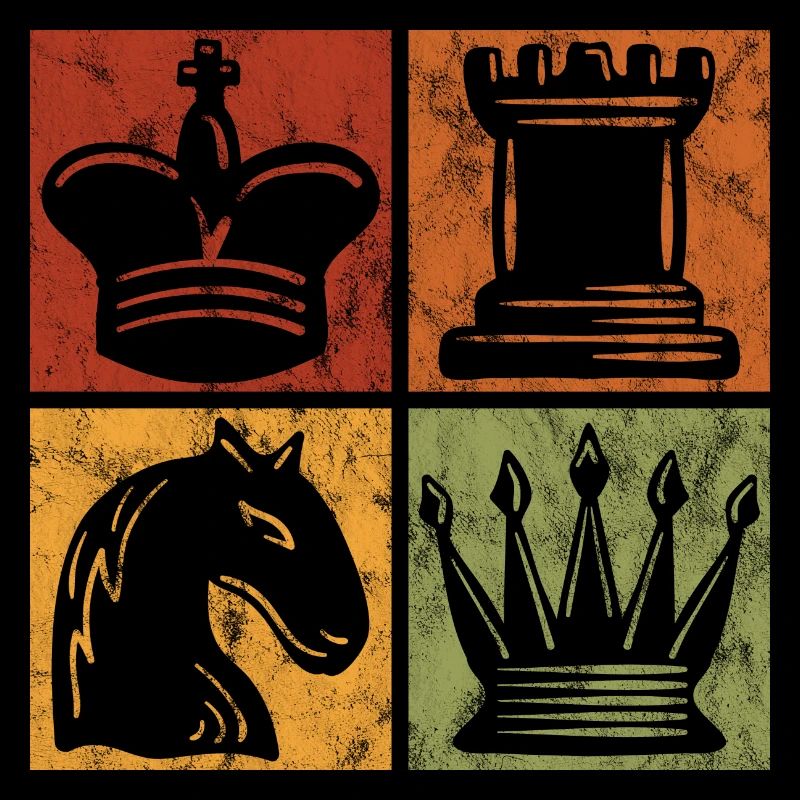 Joueur d’échecs rétro Checkmate Pièce d’échecs