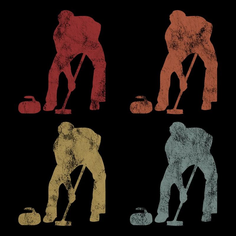 Eis Curling Curler Eisstockschießen Retro Geschenk