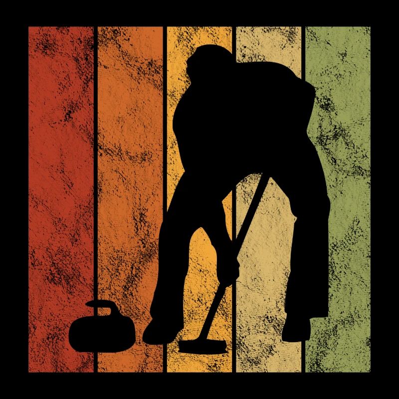 Eis Curling Curler Eisstockschießen Retro Geschenk