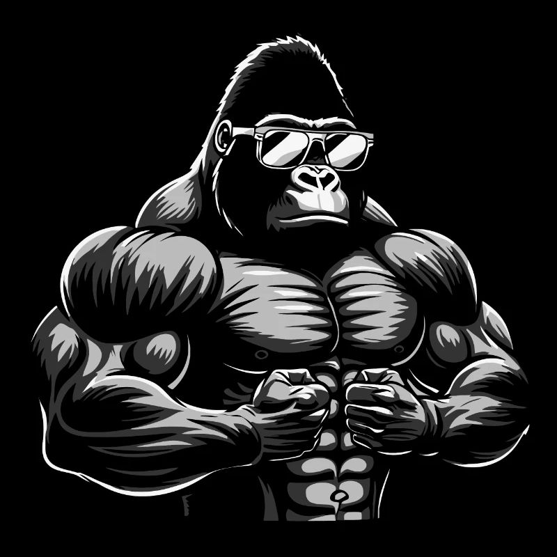 Cooler Bodybuilder-Gorilla