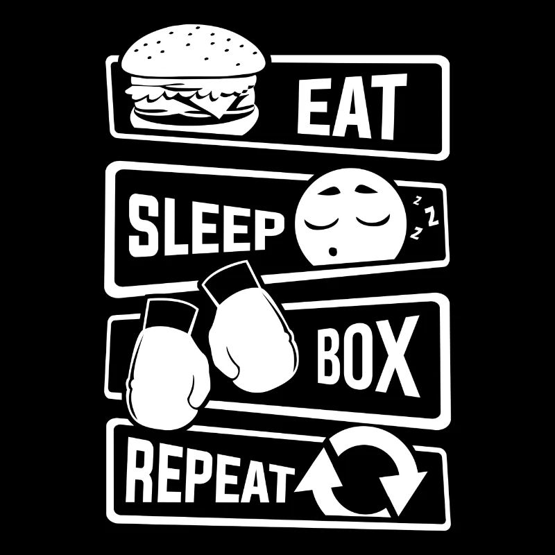 Eat Sleep Box Repeat - Boxen Boxer Uppercut Jab