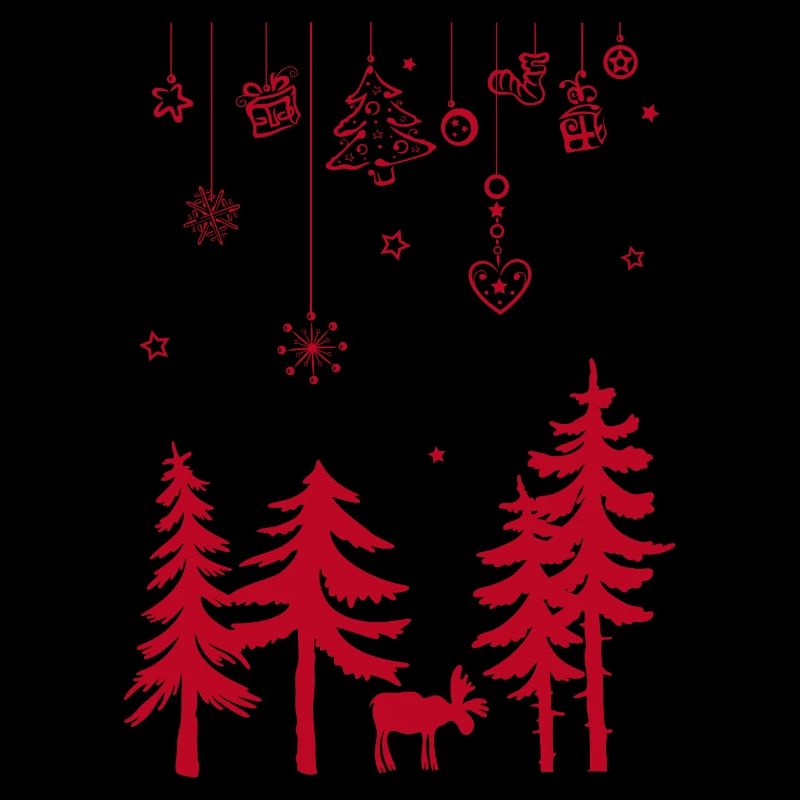 Guirlande de Noël en forêt de wapitis