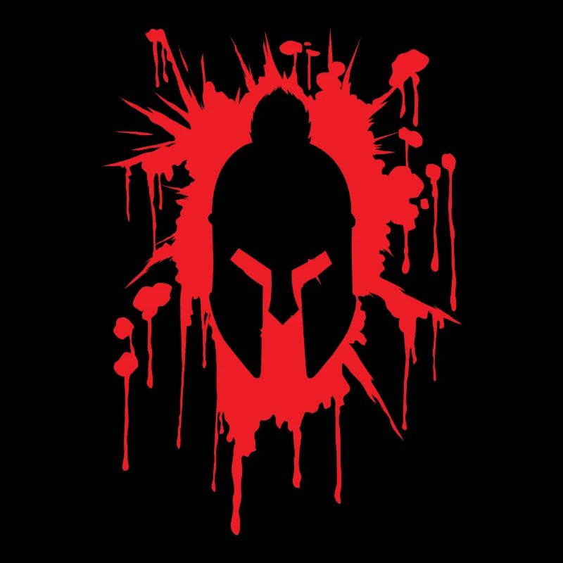 Spartan helmet in bloodstain | Warrior training
