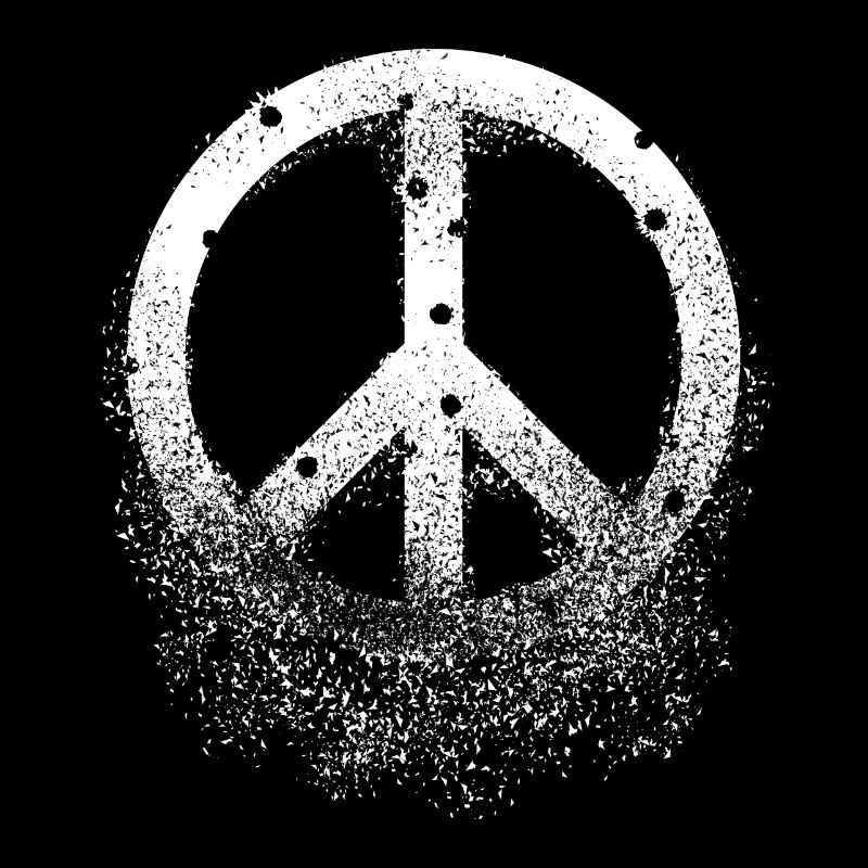 Weisses Friedenszeichen Einschusslöcher Zerfällt