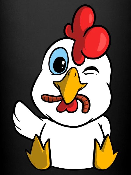 Poulet mignon avec ver