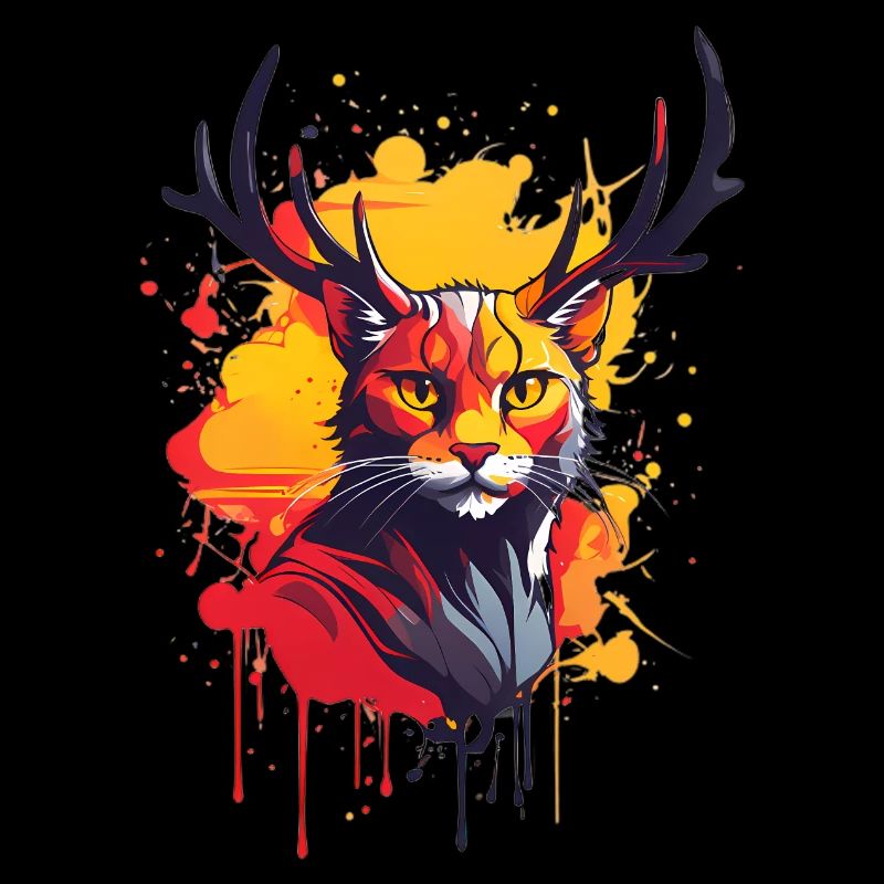 Cat with antlers
