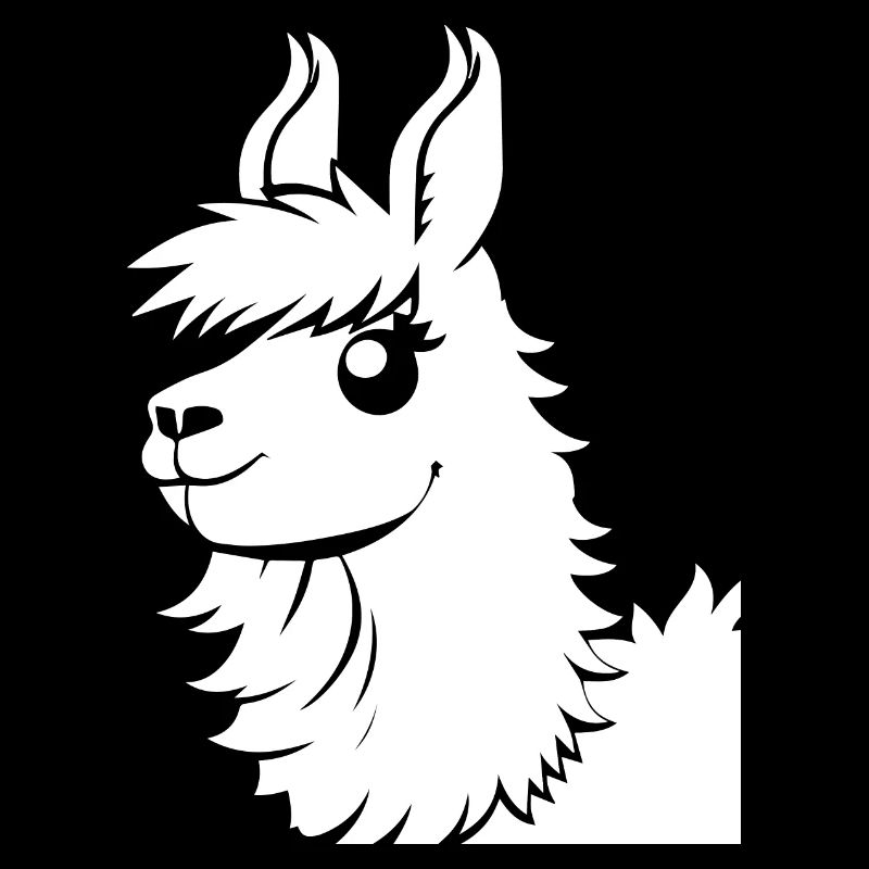 Lama Drôle Silhouette Effronté Amusant Lamas