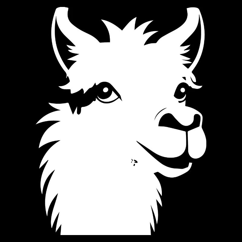 Lama Drôle Silhouette Effronté Amusant Lamas