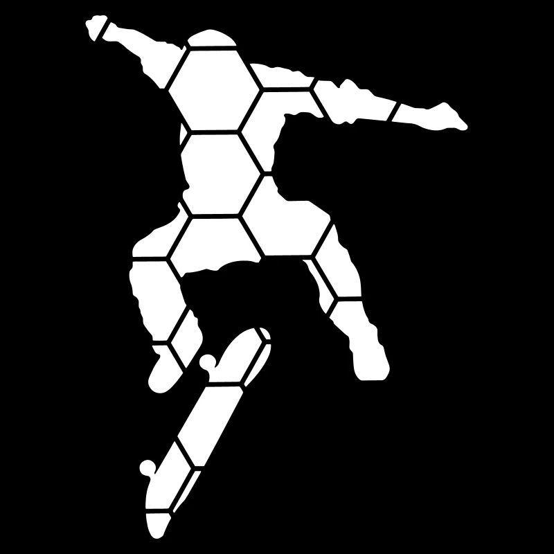 Skateboard silhouette with honeycomb pattern