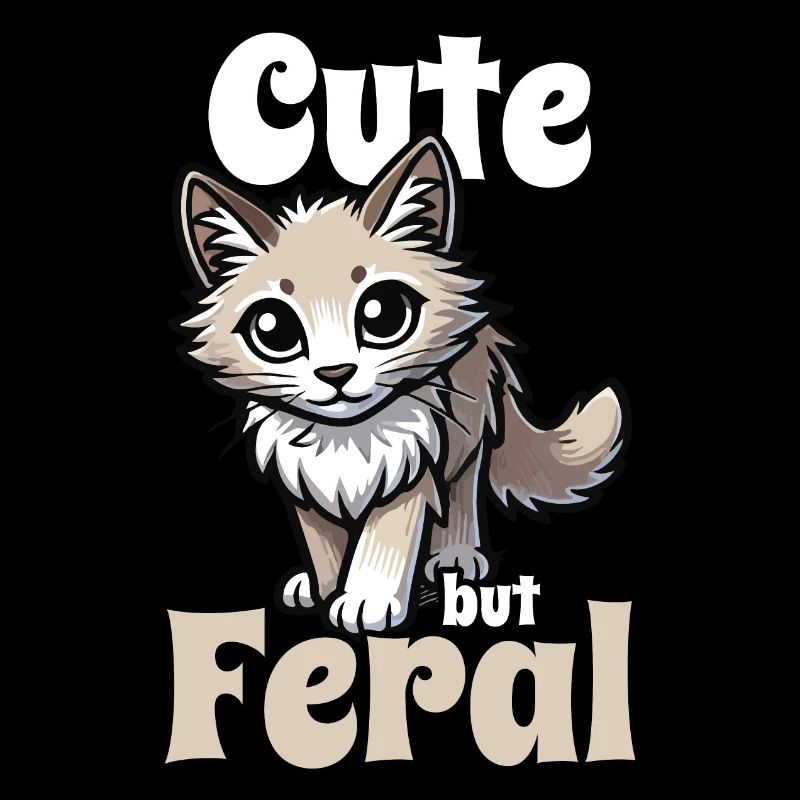 Chat mignon mais sauvage Drôle Adorable Kitty Kavaii
