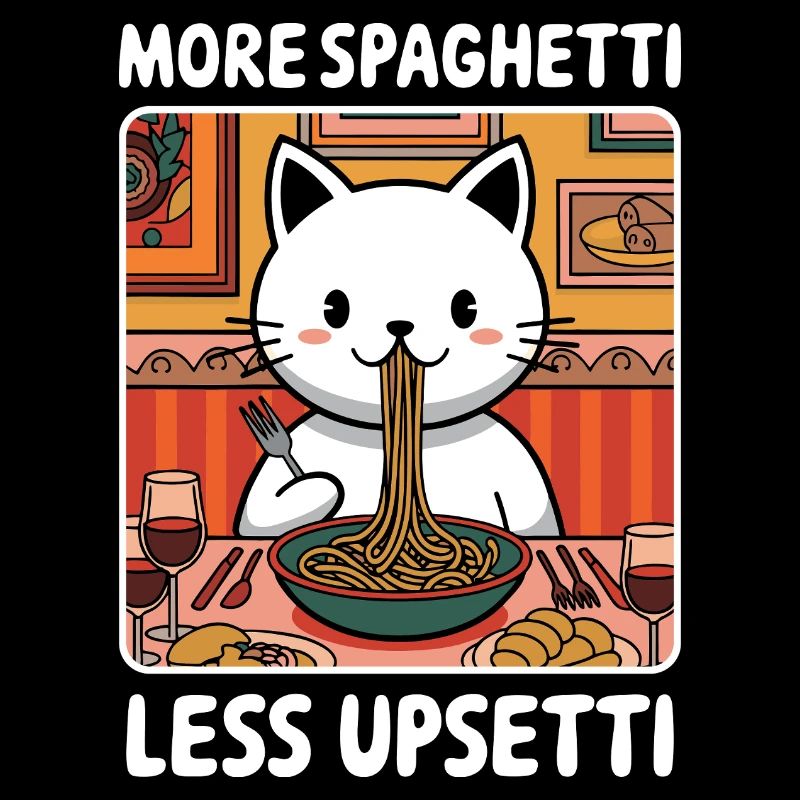 More Spaghetti Less Upsetti Cute Cat Pasta Lover