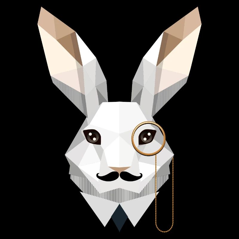 Elegant Easter Bunny with Monocle & Mustache