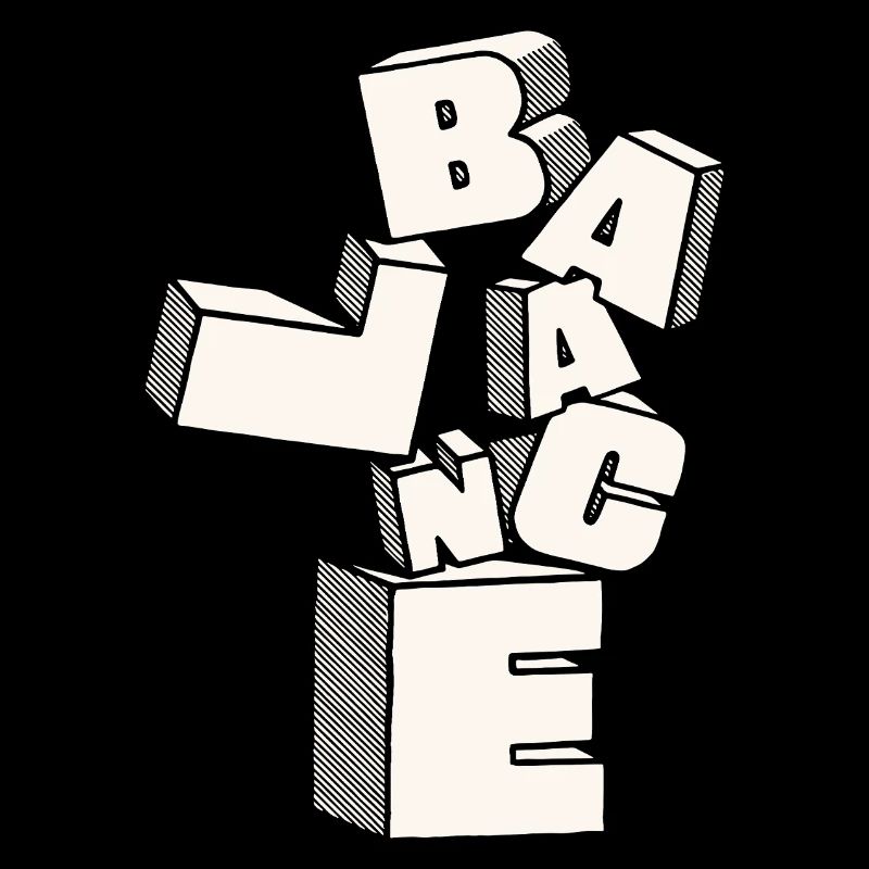 Équilibre en lettres 3D