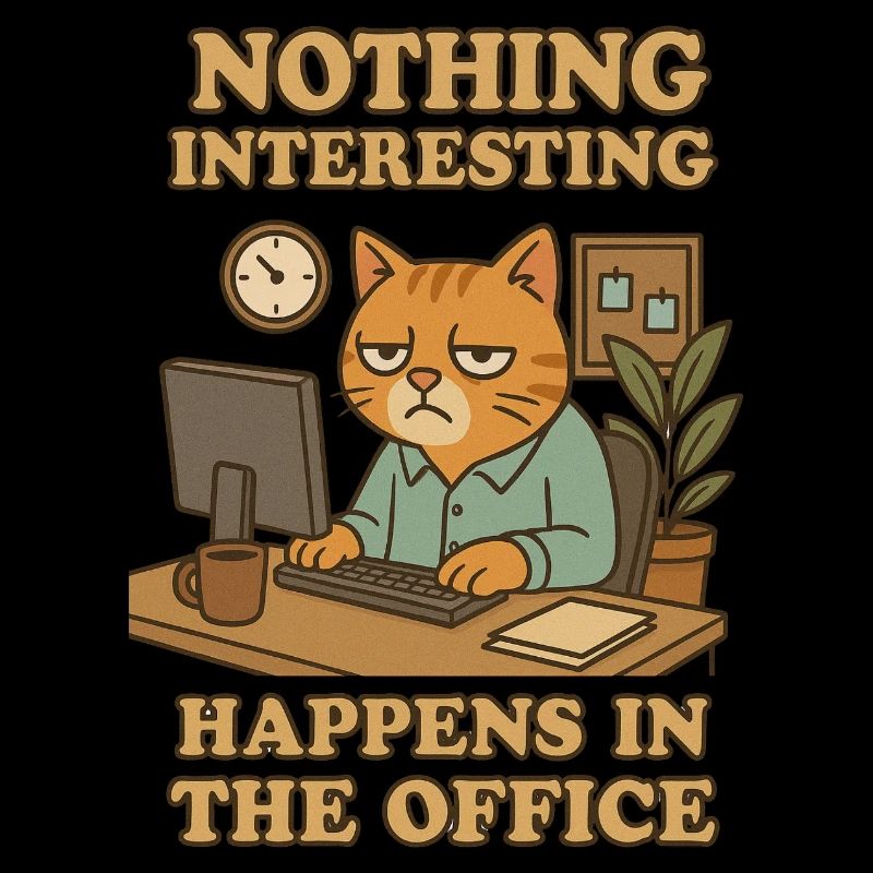Nothing Interesting Office Cat