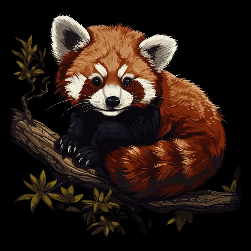 Chat Panda Rouge Ours Panda Rouge Bébé