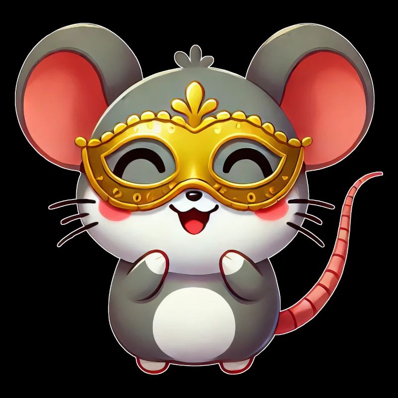 Mignon dessin animé souris Mardi Gras Carnaval