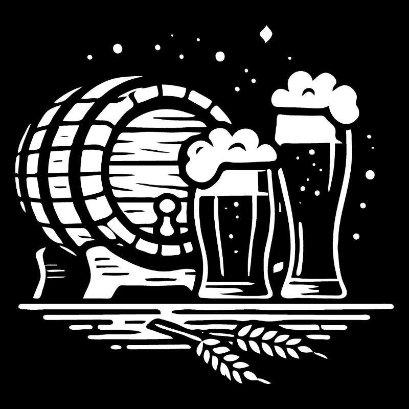 Klassisches Bier Design – Fass & Gläser