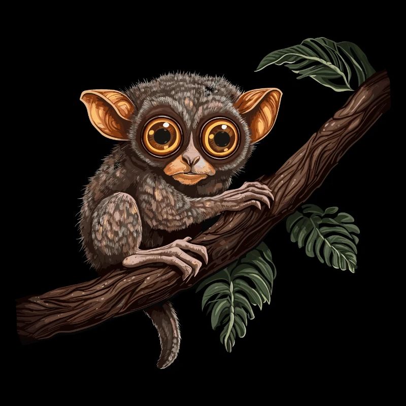 Leprechaun Lemur Baby Monkey Primate on Branch