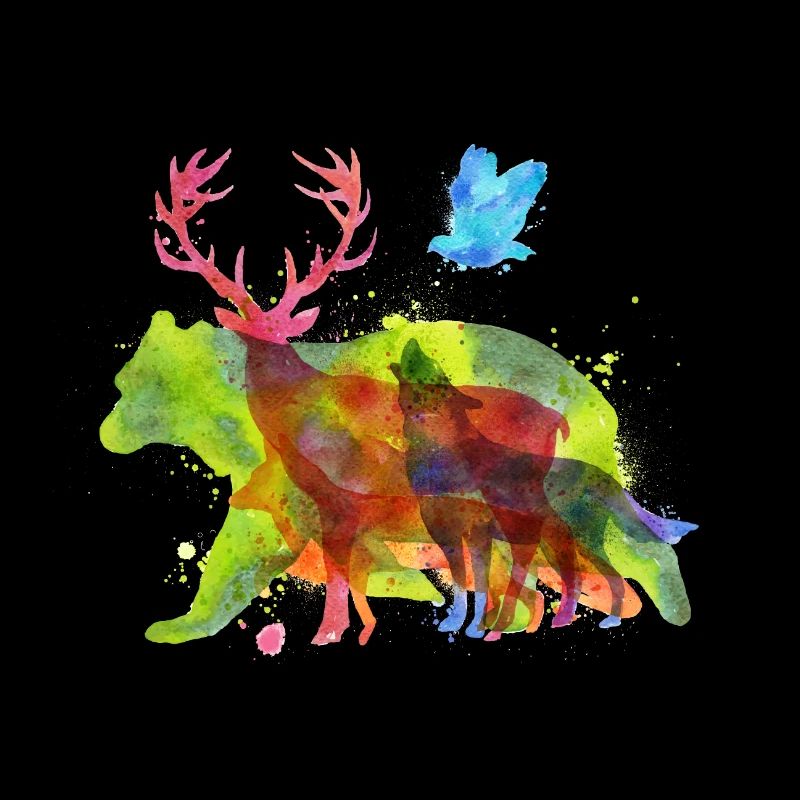 Wilderness Bear Deer Wolf Outdoor Forest Gift