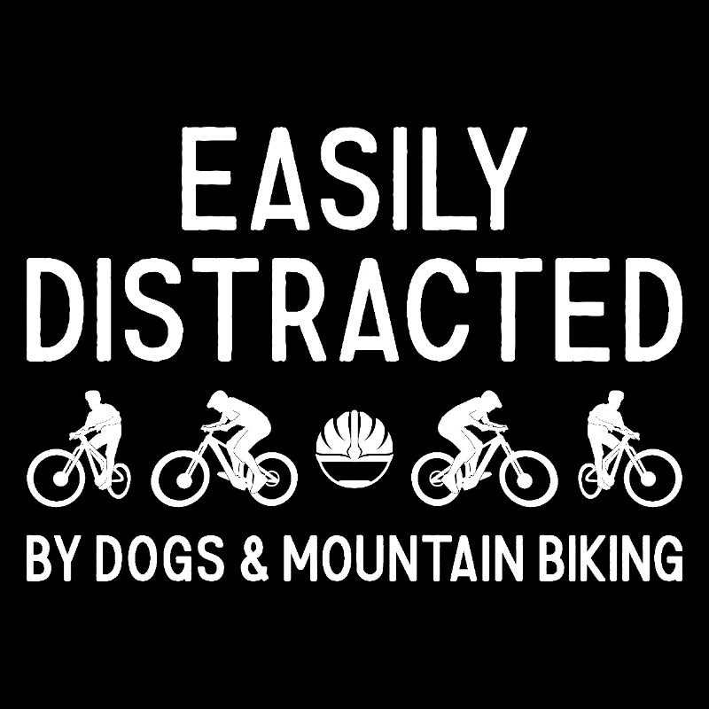 Motard distrait par les chiens et le VTT