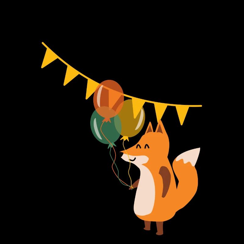 Renard avec des ballons