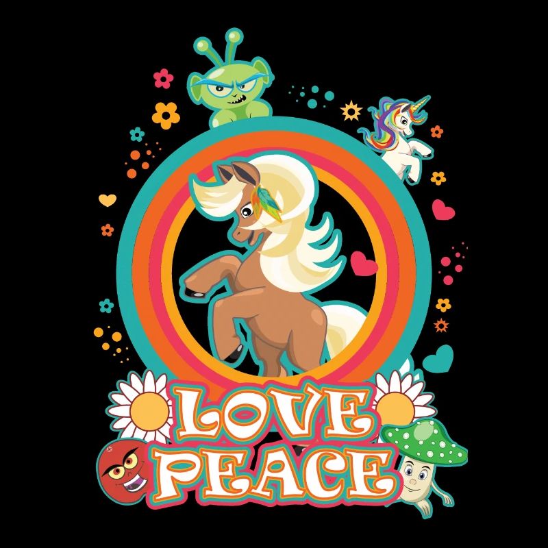 Amour et paix Haflinger, cheval fleuri