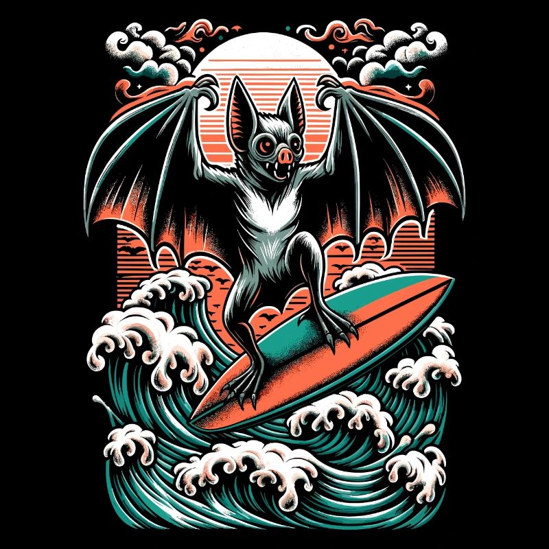 "Ride the Waves" Surfboard Bat