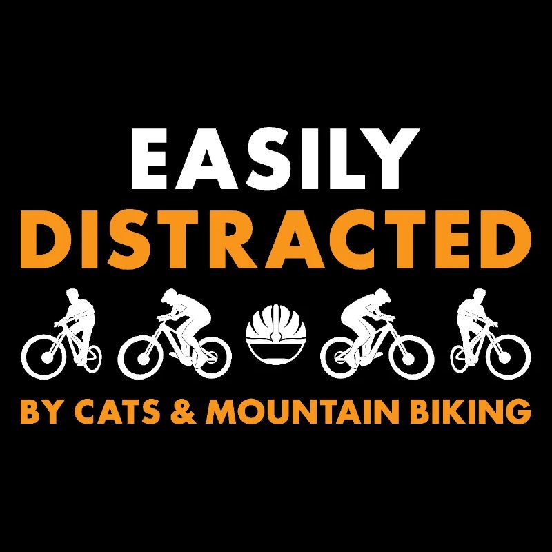 Biker Distracted By Cats And Mountain Biking