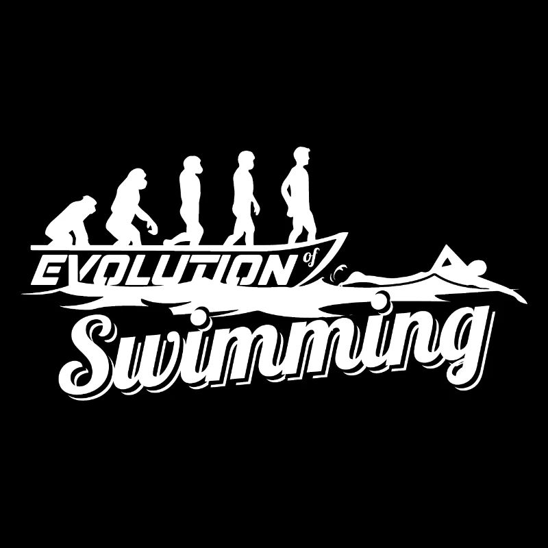 Evolution des Schwimmers der Schwimmerin