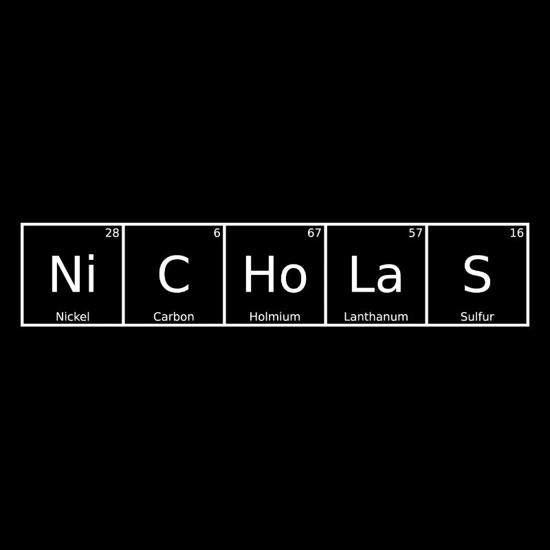 Nicholas Name First Name Chemistry Periodic Table
