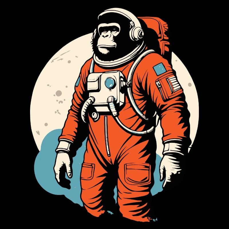 Ein Affe im Raumanzug