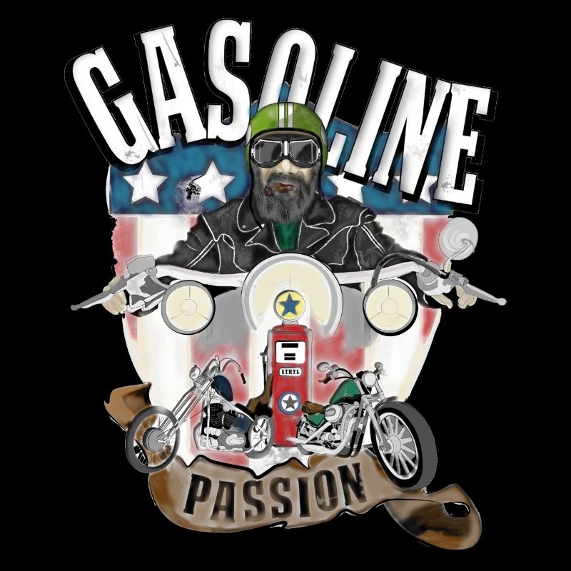 Gasoline Passion, old school, biker, motorcycle