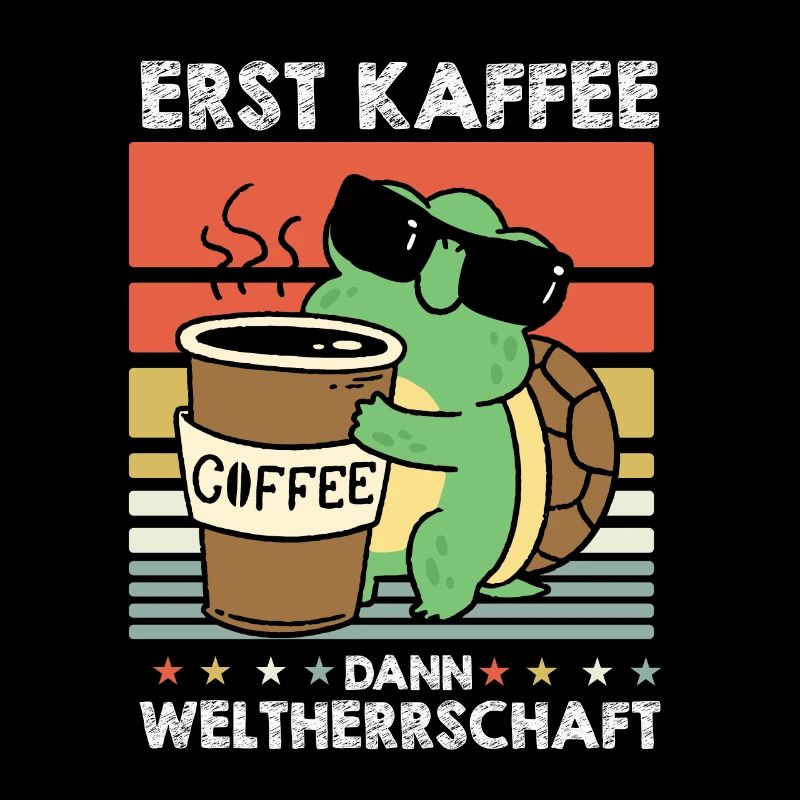 Schildkröte Sonnenbrille Kaffee
