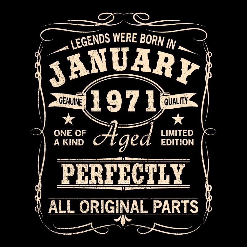 Vintage Jänner Januar 1971 Geburtstag
