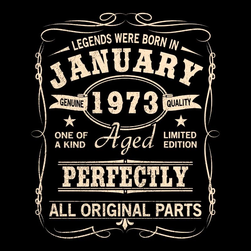 Vintage January January 1973 Birthday