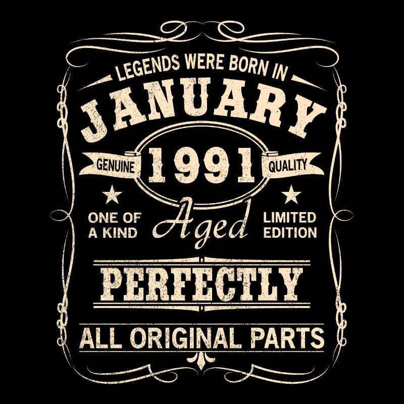 Vintage Jänner Januar 1991 Geburtstag