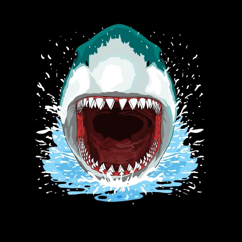 Requin Bouche Ouverte Dents Requin Blanc
