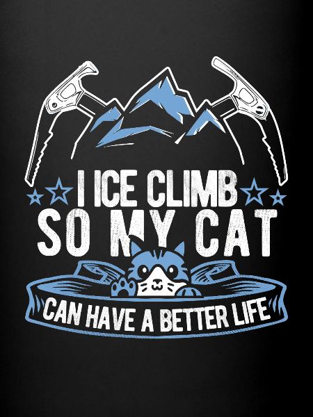 Chat grimpant sur glace
