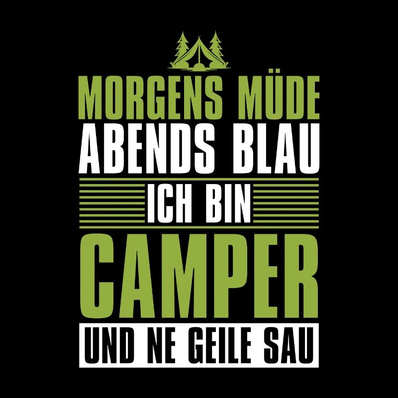 Zelt Camping Campen Morgens Mde Abends Blau