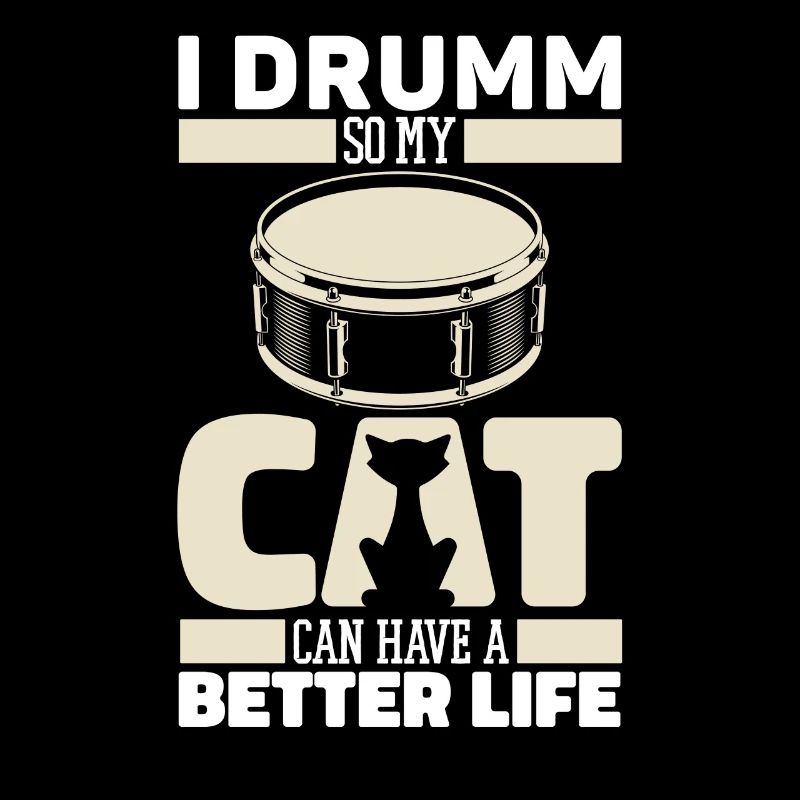Schlagzeug Drummer Schlagzeuger Katze