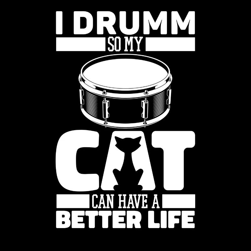 Schlagzeug Drummer Schlagzeuger Katze