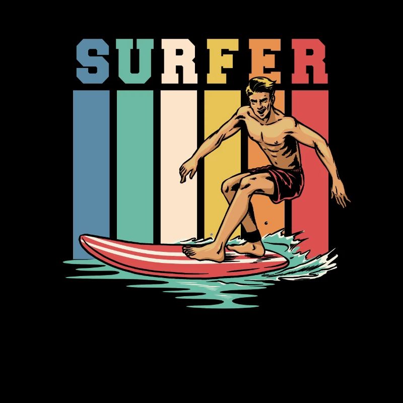 Surfer Surfen Cool Retro Surfer Vintage Surf