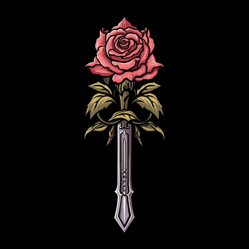 Épée Goth Rose rouge